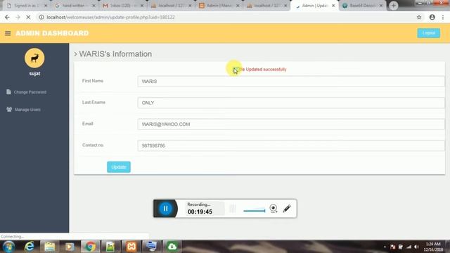 Admin login page with users account records book using PhP смотреть онлайн