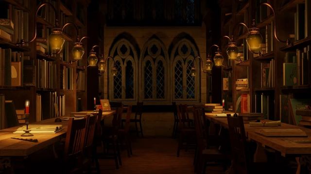 Hogwarts Rainy Night In Library • Background Music, Lucid Dreaming, Shifting, Rain • Harry Potter смотреть онлайн