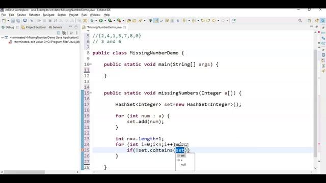Java program to find missing numbers in an array? смотреть онлайн
