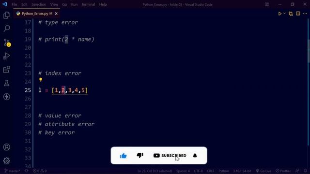 Python for beginner 70: Python Errors смотреть онлайн