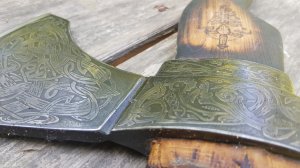 Переделка топора.Рисунок на топоре. Травление,воронение..mp4