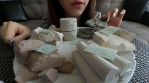 Clay. A piece of chalk. Glinomel. Description and crunch. Глина. Мел. Глиномел. Описание и хруст.