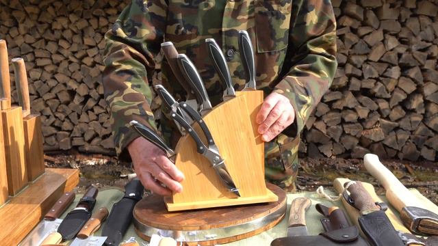 Дубовая подставка для ножей смотреть онлайн