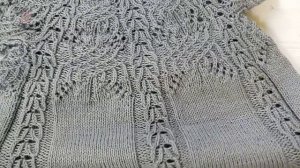 готовая работа // платье-сарафан // ажурная круглая кокетка // спицами