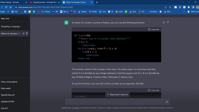 chatGPT: Python for Number Theory смотреть онлайн