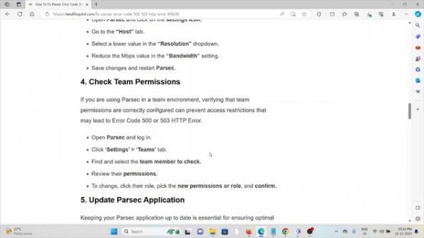 How To Fix Parsec Error Code 500, 503 Http Error