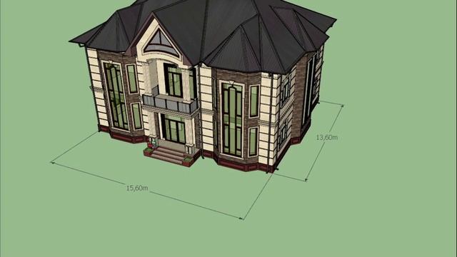 Икки каватлик уй лойихаси ташки дизайни ва размерлари билан | Двух этажный проект дома смотреть онлайн