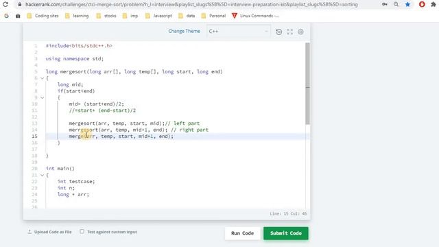 Merge sort : counting inversion hackerrank solution // counting inversion using merge sort part-2 смотреть онлайн