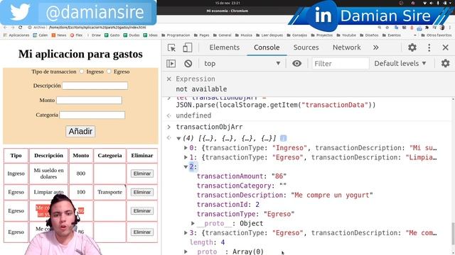 Eliminar un elemento de un array en el local storage - Eliminar un elemento particular local storag смотреть онлайн