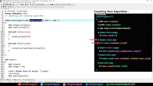 Counting Sort Sorting Algorithm (C++ Program) | Part - 2 | Sorting Algorithms - DSA смотреть онлайн