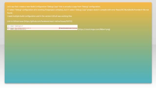 React Native 0.40 #import React/RCTBundleURLProvider.h doesn't find the file for build configu... смотреть онлайн