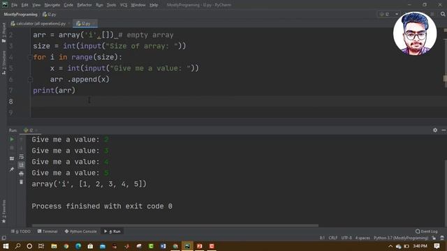 #30 Prompting user to enter array values in Python| Searching for an Element| Python Course 2020 смотреть онлайн
