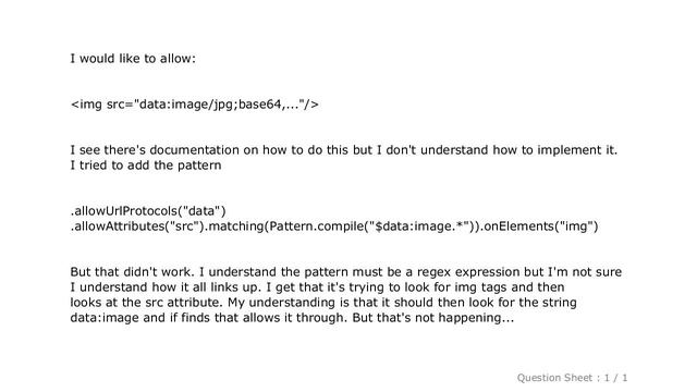 HTML : How to allow embedded images when sanitizing html with OWASP Java HTML Sanitizer смотреть онлайн