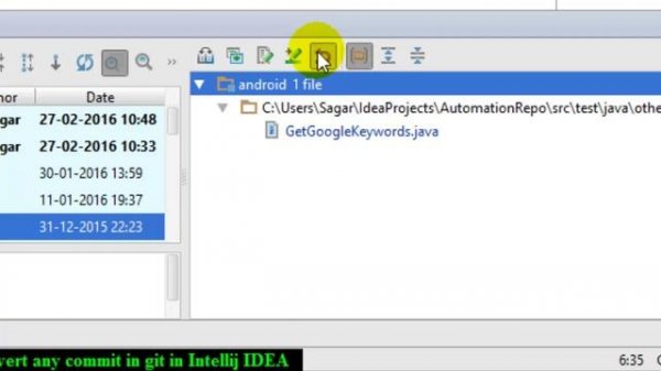 How to revert any commit in git in Intellij IDEA