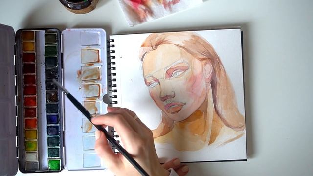 Акварельный портрет. Как нарисовать портрет акварелью! ARTSK смотреть онлайн