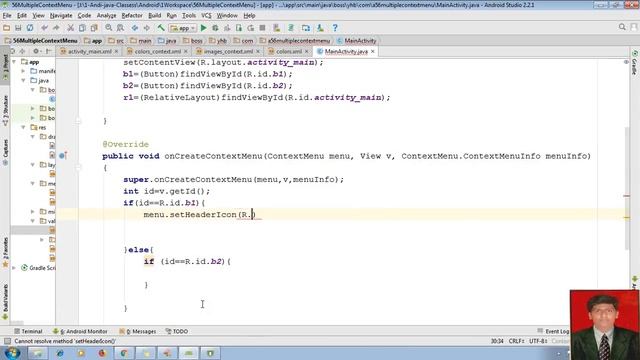 60 Multiple Context Menu in android | Android app development tutorial using Android Studio смотреть онлайн