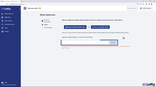 How to connect your Algorand Wallet to your Lofty Account смотреть онлайн