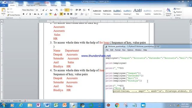 How to Create Dictionary in python and how to access data from dictionary through for loop items() смотреть онлайн