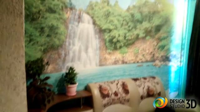 Отзыв на 3D фотообои "Водопад с кувшинкой" смотреть онлайн