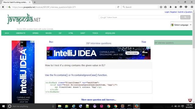 How to I test if a string contains the given value in EL?
- javapedia.net смотреть онлайн