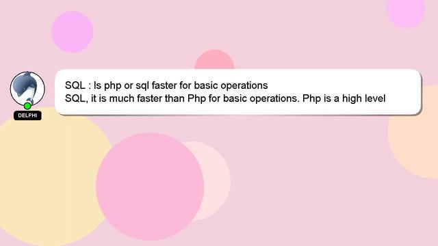 SQL : Is php or sql faster for basic operations смотреть онлайн