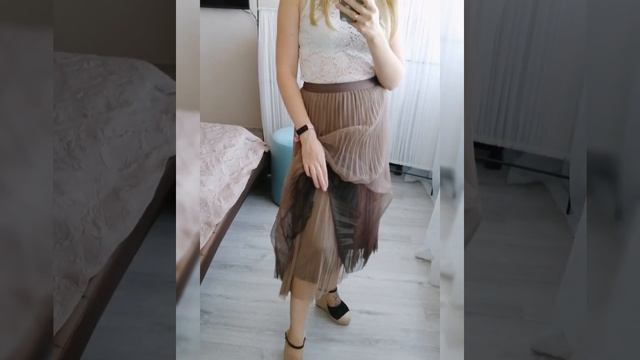 Плиссированная юбка с градиентом С Aliexpress. Обзор и примерка товаров с Алиэкспресс смотреть онлайн