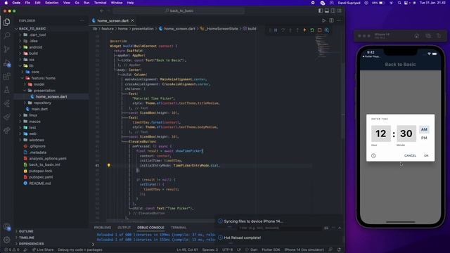 Flutter  - Material Time Picker