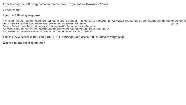 Drupal: Cannot redeclare libraries_drush_command() (2 Solutions!!) смотреть онлайн