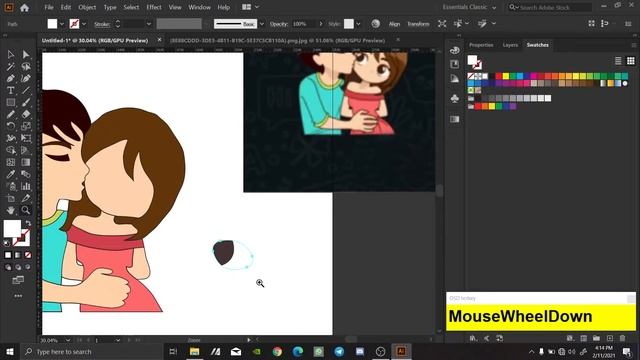 Drawing a Cute Couple Vector Portrait from Adobe Illustrator Using Manual Tracing | Raster to Vecto смотреть онлайн