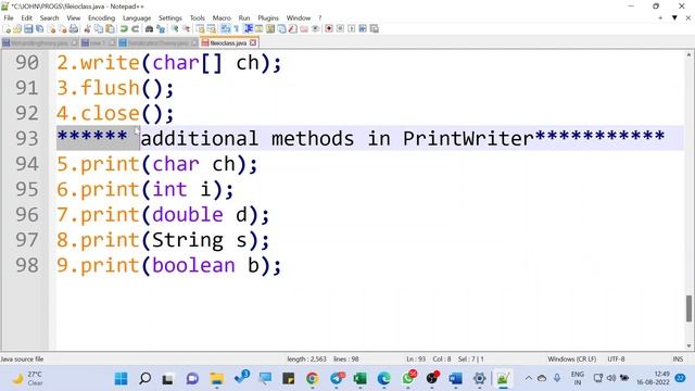 File Handling -5 PrintWriter Class смотреть онлайн