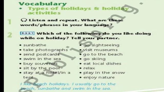 Excel. Grade 6. Lesson 52. Types of holiday and holiday activities смотреть онлайн