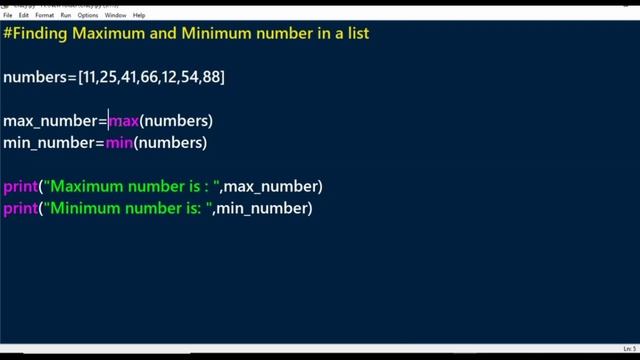 #15 Finding Maximum and Minimum number in a list using Python смотреть онлайн
