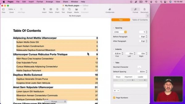 Building a Table Of Contents In Mac Pages