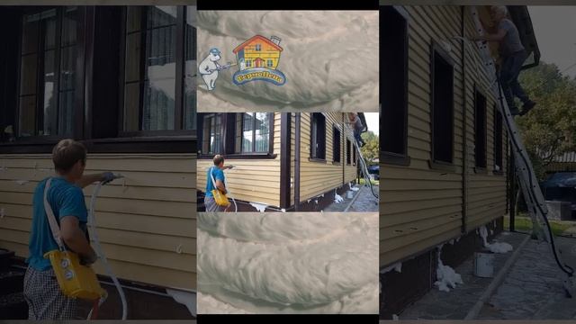 Стены с эковатой продуваются, восстановление утепления каркасного дома жидким утеплителем пеноизол.