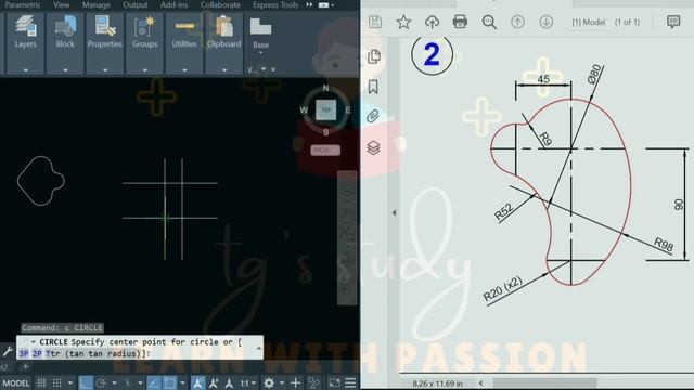 2D AutoCAD Practice Drawing (Practice Set - 1) [Class - 4] ǀǀ AutoCAD Bangla Tutorial ǀǀ tg's study смотреть онлайн