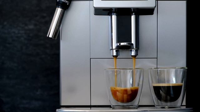 Video Background Stock Footage Free ( coffee machine on a black background pours coffee two jets ) смотреть онлайн