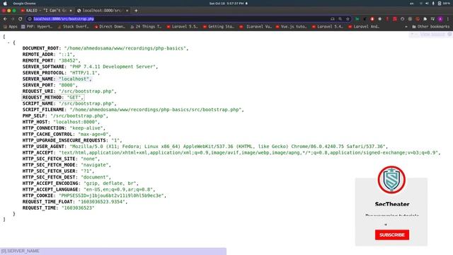 [PHP 7.4 basics in Arabic #18] - $_SERVER supervariable смотреть онлайн
