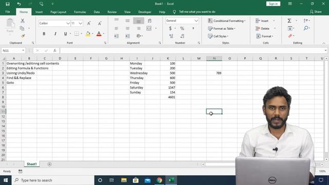 MS Excel-Editing Data I over writing I editing I find & replace I undo & redo I Goto смотреть онлайн