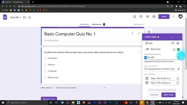 Google Forms Timer | For online quiz and exams смотреть онлайн