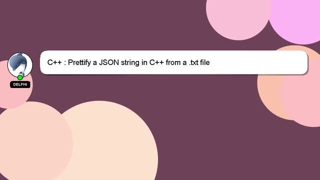 C++ : Prettify a JSON string in C++ from a .txt file смотреть онлайн