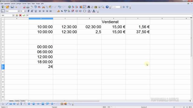 Mit Uhrzeiten und Stunden rechnen (OpenOffice Calc) смотреть онлайн
