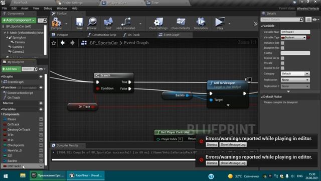 Racing Game #6/Начальная заставка, улучшение системы финиша/Unreal engine 4 смотреть онлайн