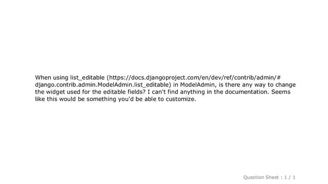 Django : list_editable and widgets смотреть онлайн