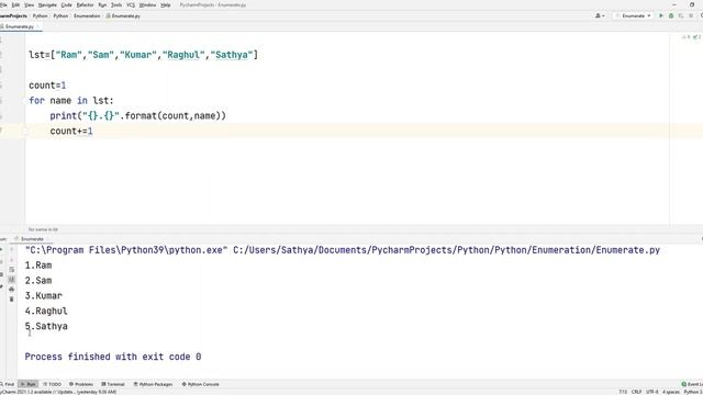 Enumerate Function in Python | Tamil смотреть онлайн
