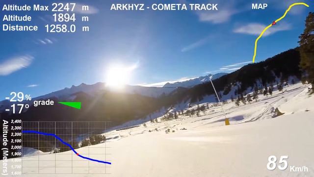 Архыз 2017 - черная трасса Комета - 2554m. смотреть онлайн