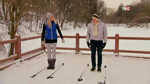 Фитнес с лыжными палками смотреть онлайн