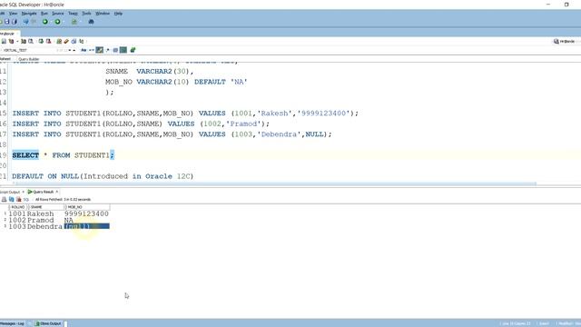 | DEFAULT VS DEFAULT ON NULL | Oracle 12C DEFAULT ON NULL | Oracle 12C New Features смотреть онлайн