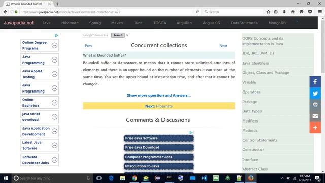 What is Bounded buffer?
| javapedia.net смотреть онлайн