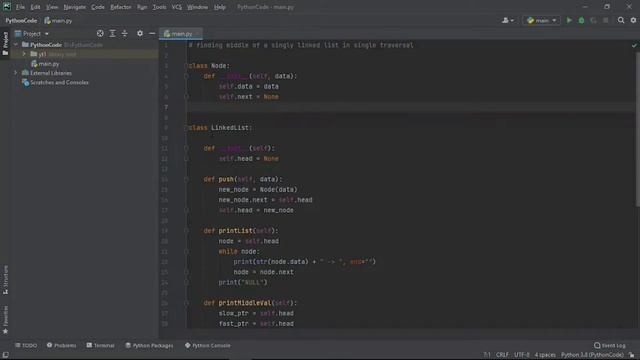 Finding middle node of a singly linked-list in single traversal| Job Interview Question смотреть онлайн