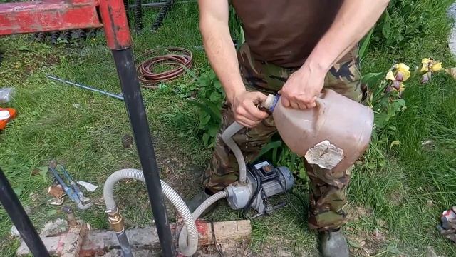 Как запустить насос на абиссинской скважине смотреть онлайн